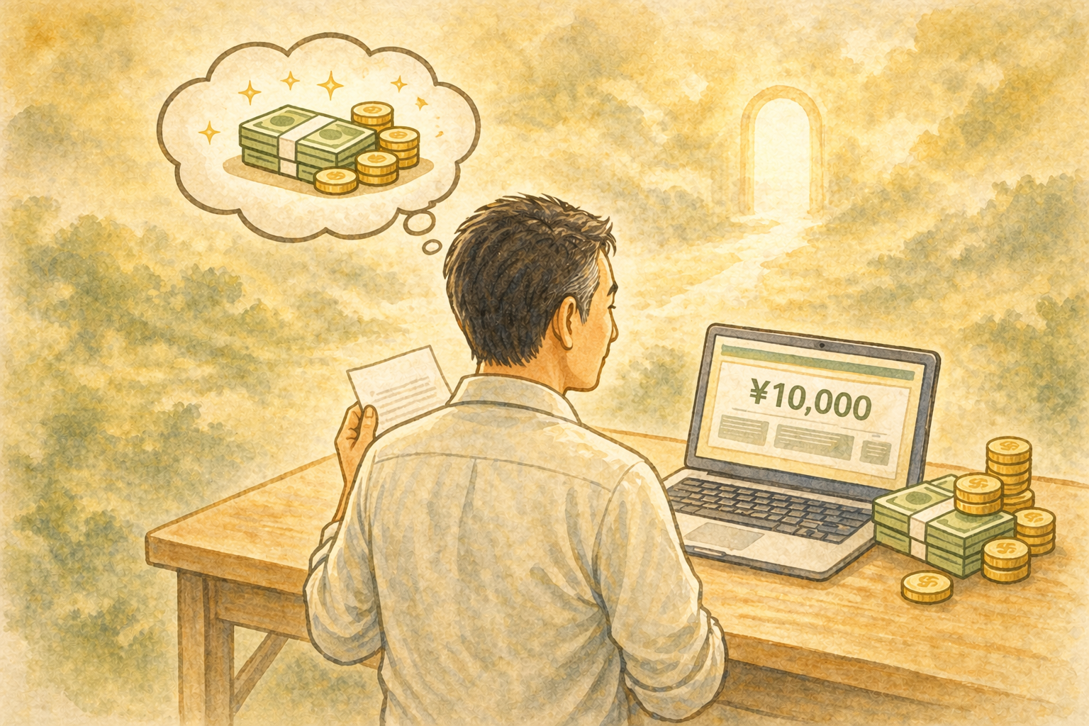 高配当株の配当金を受け取った50代のイメージ