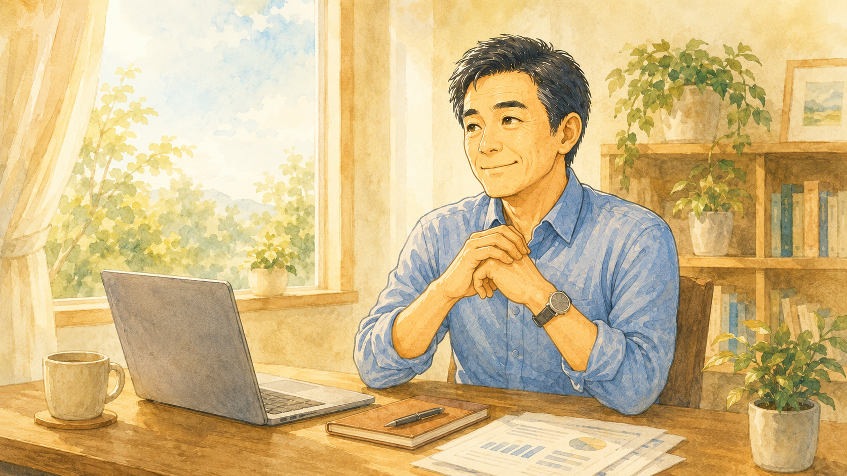 長期投資で気にしすぎる数字を手放す50代のイメージ